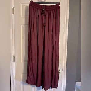Mudd drawstring wide leg pants, XL, burgundy, NWT